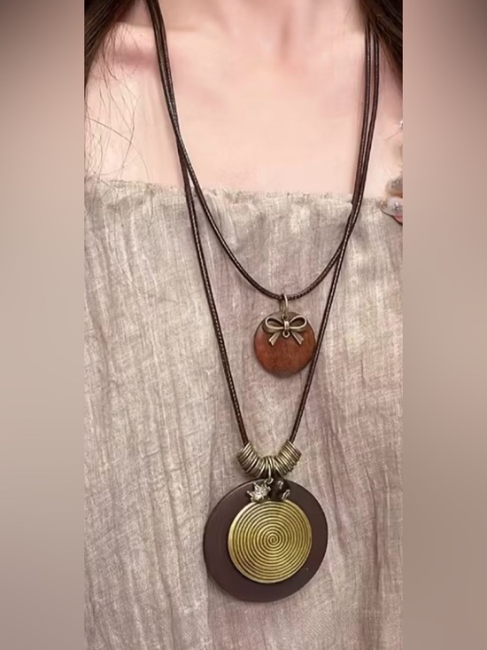 Jewelry - ⭐️ Bohemian Brown Layered Pendant Necklace New